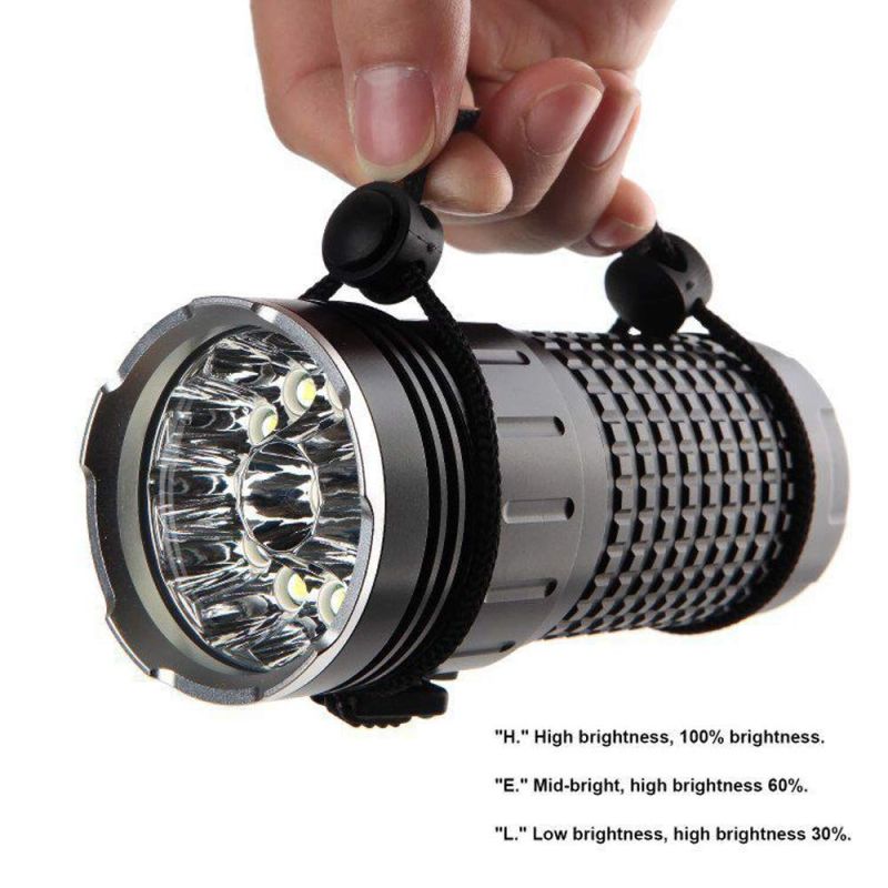 Sky Ray 15000 lumen LED-lommelykt oppladbar USB Type-C for campingutstyr nødlys og robust utendørs bruk