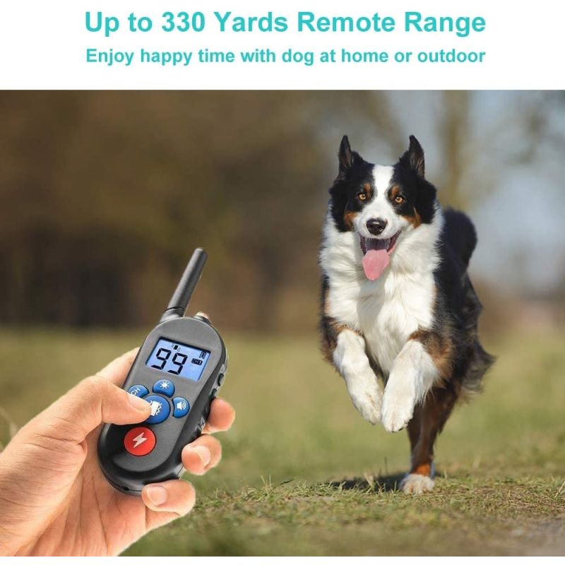 800m elektrisk hundetreningshalsbånd med fjernkontroll vanntett og justerbar for små til store hunder 3 treningsmodus
