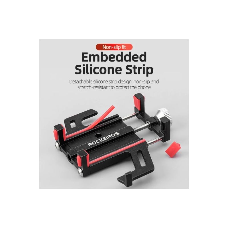 ROCKBROS telefonholder motorsykkel CNC aluminiumslegering fem klør justerbar sklisikre silikongrep stabil