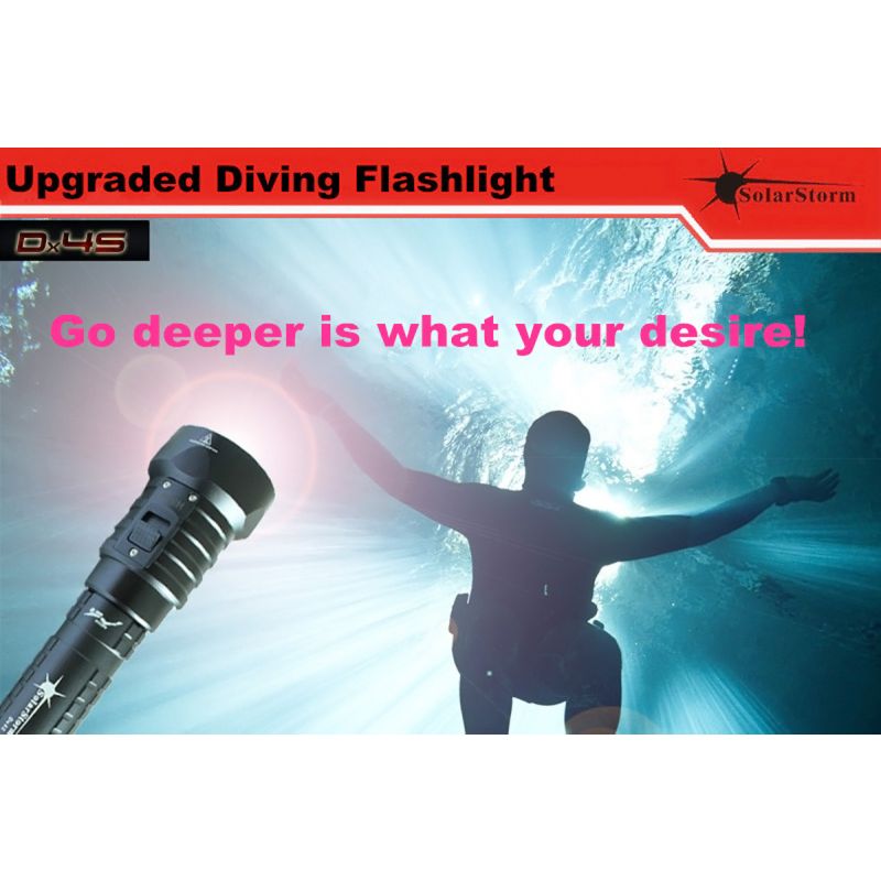 Solarstorm DX4S 4xU2 LED dykkerlommelykt Høy lumen høyytelses IPX8 vanntett dykkeutstyr korallrevdykking