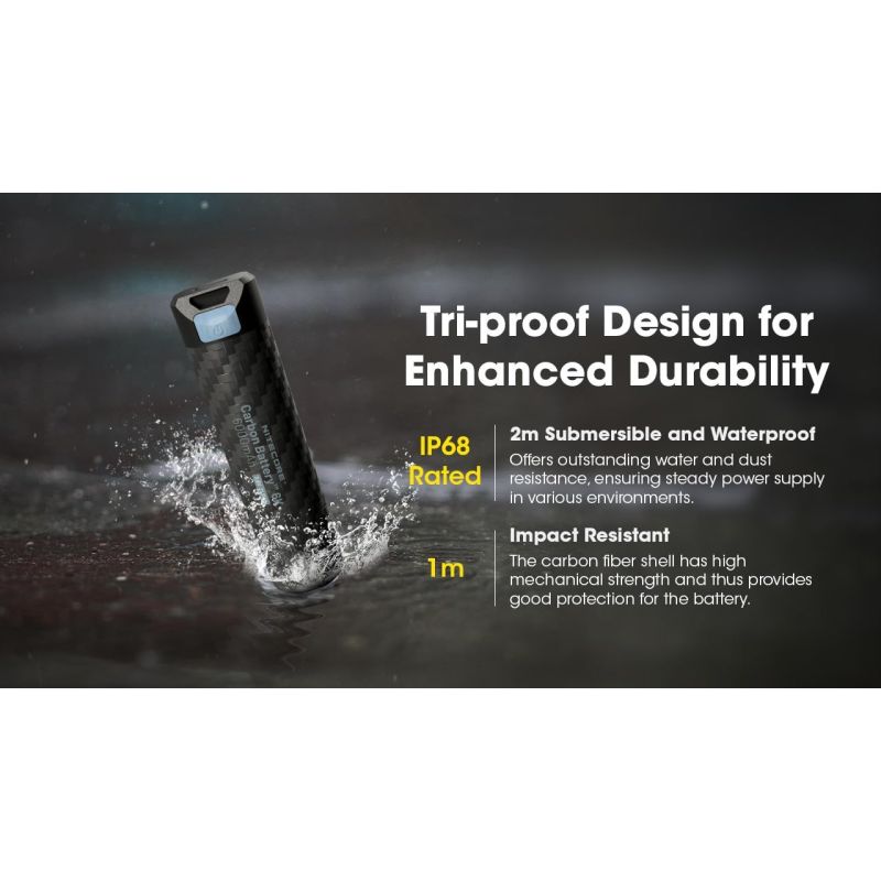 Nitecore 6K Karbonbatteri: Lett USB-C 6000mAh Powerbank - Vanntett for Eventyr!