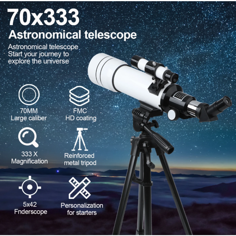 Oppdag universet med Bossdun 333X profesjonelt astronomisk teleskop for barn måneobservasjon og stjernetitting
