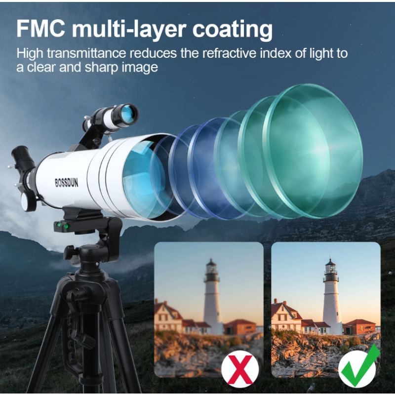 Oppdag universet med Bossdun 333X profesjonelt astronomisk teleskop for barn måneobservasjon og stjernetitting