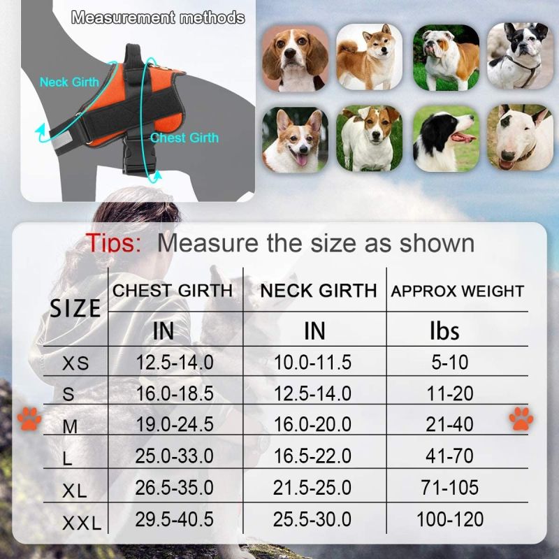 Justerbar reflekterende ikke-trekk hundesele for medium raser med håndtak perfekt for utendørs eventyr nå