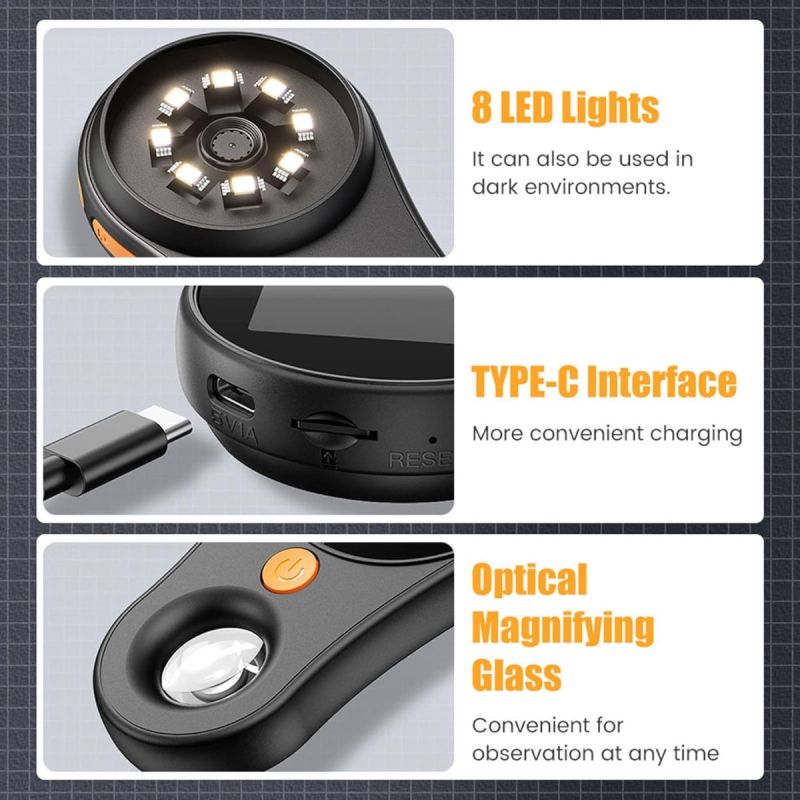 Digitalt Mikroskop 500x Forstørrelse | 2MP Kamera Hudanalysator Elektronikkreparasjon Videokamera