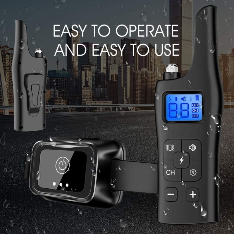 Ny 800m Elektrisk Hundetreningskrage med Fjernkontroll for Små Middels Store Hunder 3 Treningsmoduser