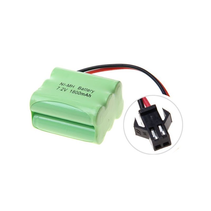 Oppladbart 7.2V AA 1800mAh Ni-MH batteri SM-plugg Miljøvennlig høy-drain løsning for fjernstyrte biler