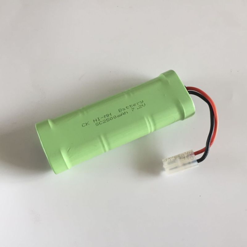 7,2V SC 2500mAh oppladbart Ni-MH batteri høy kapasitet for lekebiler modellfly miljøvennlig lang brukstid