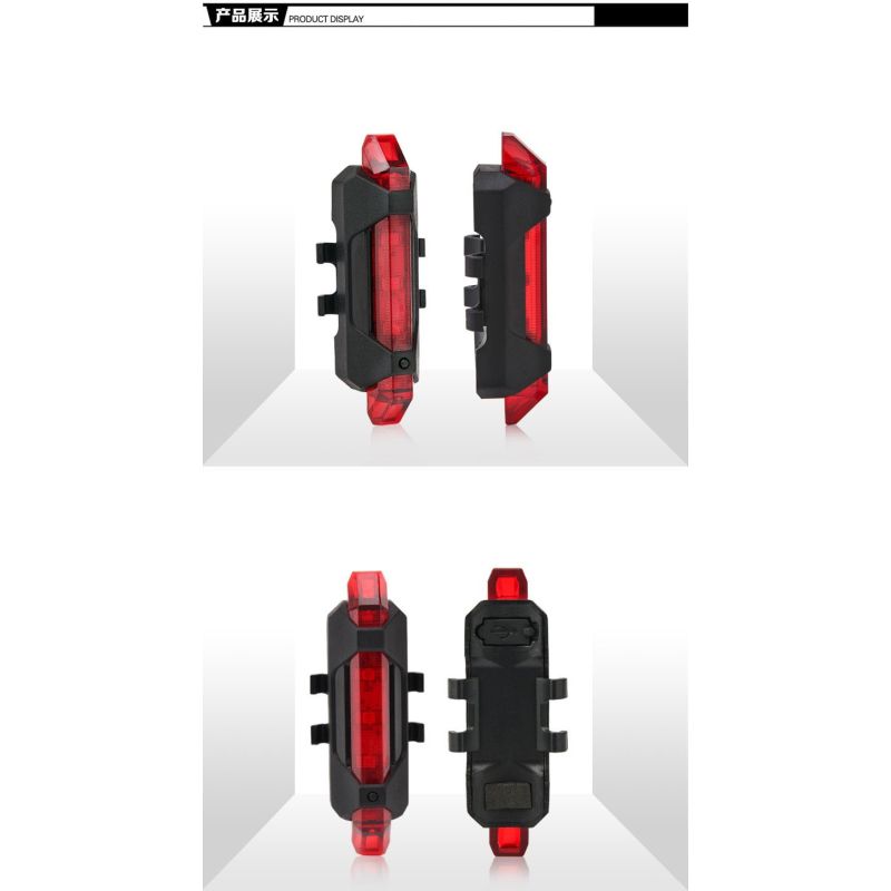 Bærbar USB oppladbar sykkelhale baklys med LED kompakt design perfekt for urban sykling og synlighetsforsterker