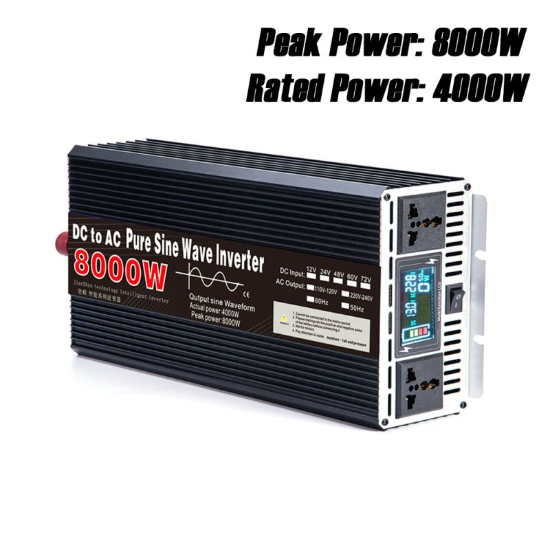 Ren Sinuskurve Inverter 3000W-8000W for Off-Grid Bobil Effektiv Ren Utgang DC 12V/24V AC 110V/220V