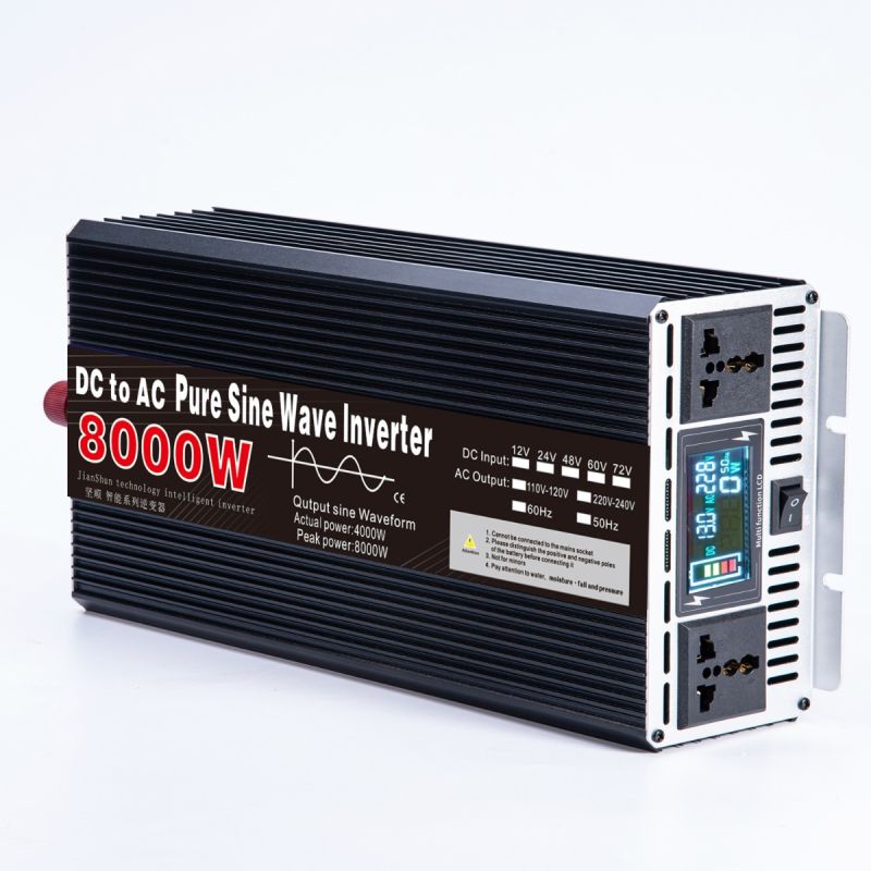 Ren Sinuskurve Inverter 3000W-8000W for Off-Grid Bobil Effektiv Ren Utgang DC 12V/24V AC 110V/220V
