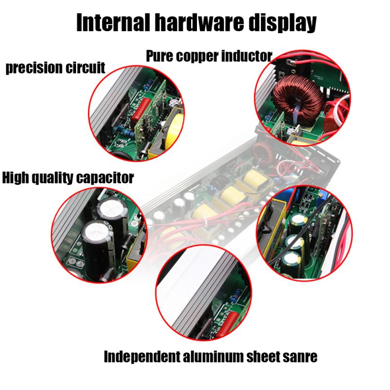 Ren Sinuskurve Inverter 3000W-8000W for Off-Grid Bobil Effektiv Ren Utgang DC 12V/24V AC 110V/220V