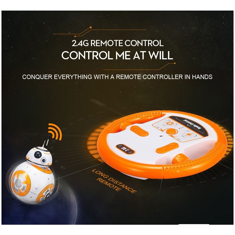 Oppgrader BB-8 fjernkontroll robot med 2.4G teknologi 360° rotasjon magnetisk fjæring Star Wars leketøy gave