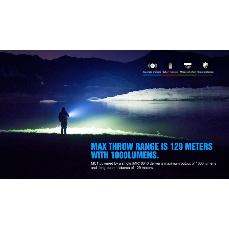 TrustFire MC1 Baton XP-L Hei kompakt 1000 lumens LED lommelykt med magnetisk lading for hverdagsbruk