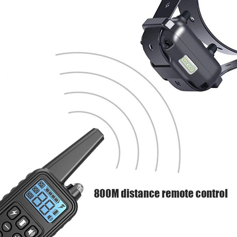 2019 NYTT Elektrisk Hundetreningshalsbånd med Fjernkontroll Justerbare Nivåer Vanntett Effektiv Hundetrening