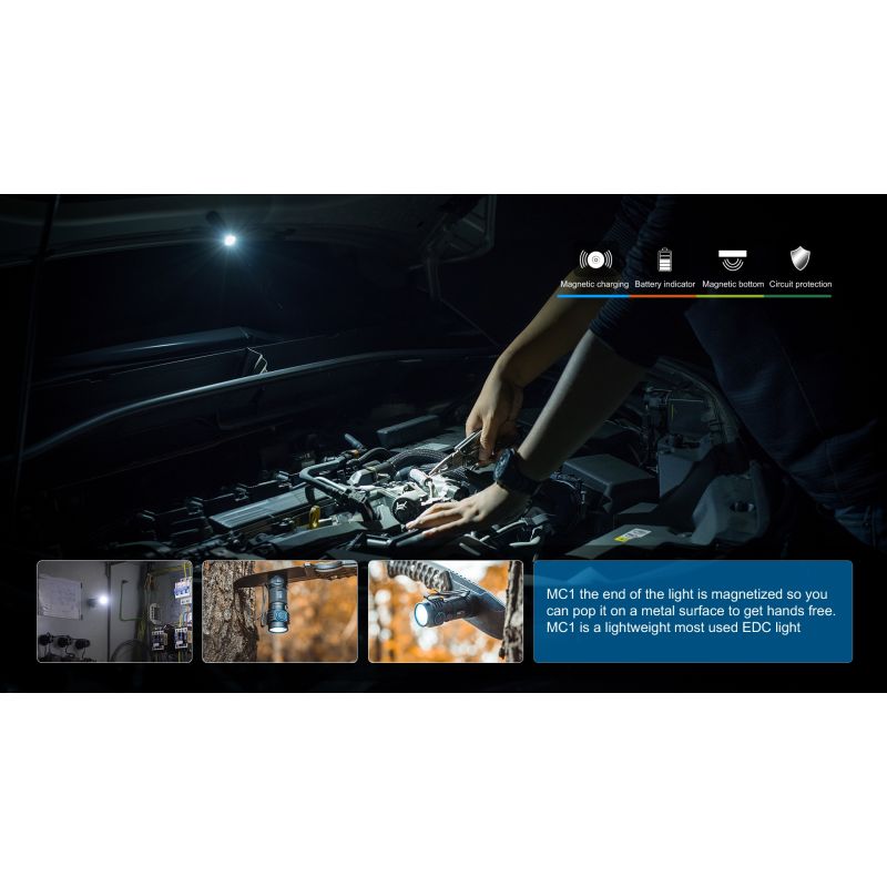 TrustFire MC1 Baton XP-L Hei kompakt 1000 lumens LED lommelykt med magnetisk lading for hverdagsbruk