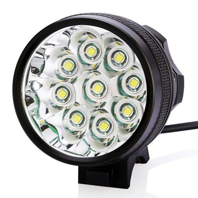 Oppdag 9T6 LED sykkellys svart IP65 vanntett med 10800 lumens for trygg sykkeltur batteri og lader inkludert