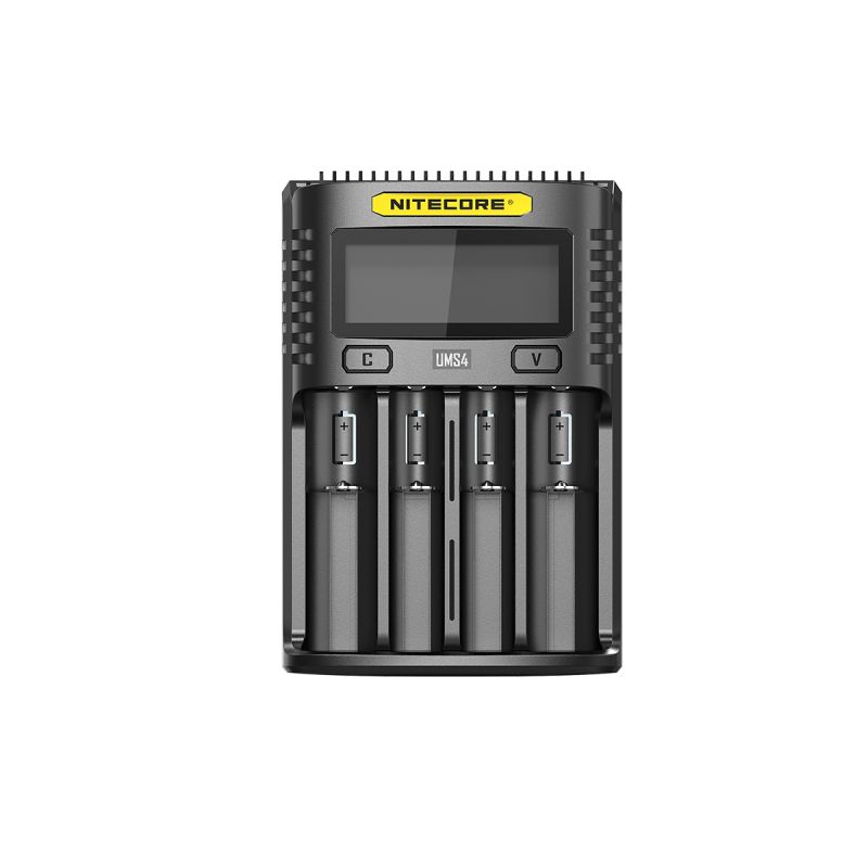 Nitecore UMS4 Intelligent USB-lader Perfekt for 18650 21700 26650 Hurtiglading USB-C Inngang Pålitelig Friluftsliv