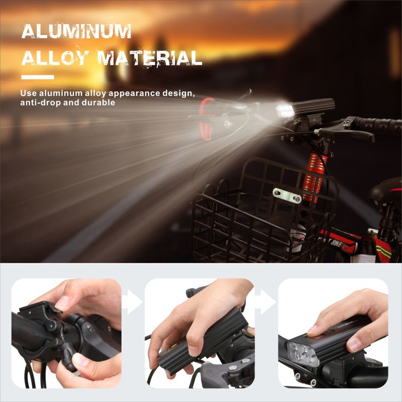 Nitebeam BR05 sykkellys 5x T6 5000 lumen USB oppladbar lyssterk design for nattlig sykling og sykkelsikkerhet