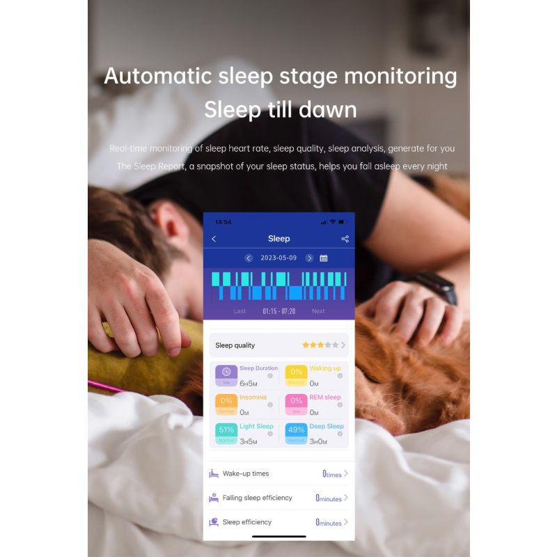 Smartklokke ET540 m/EKG, Blodsukker, Blodtrykk, Blodoksygen, Hjertefrekvens & Fitness Tracker for Kvinner
