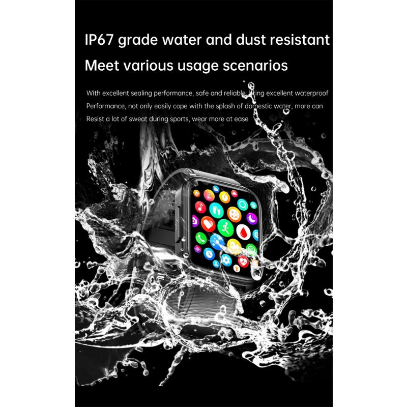 Smartklokke ET540 m/EKG, Blodsukker, Blodtrykk, Blodoksygen, Hjertefrekvens & Fitness Tracker for Kvinner