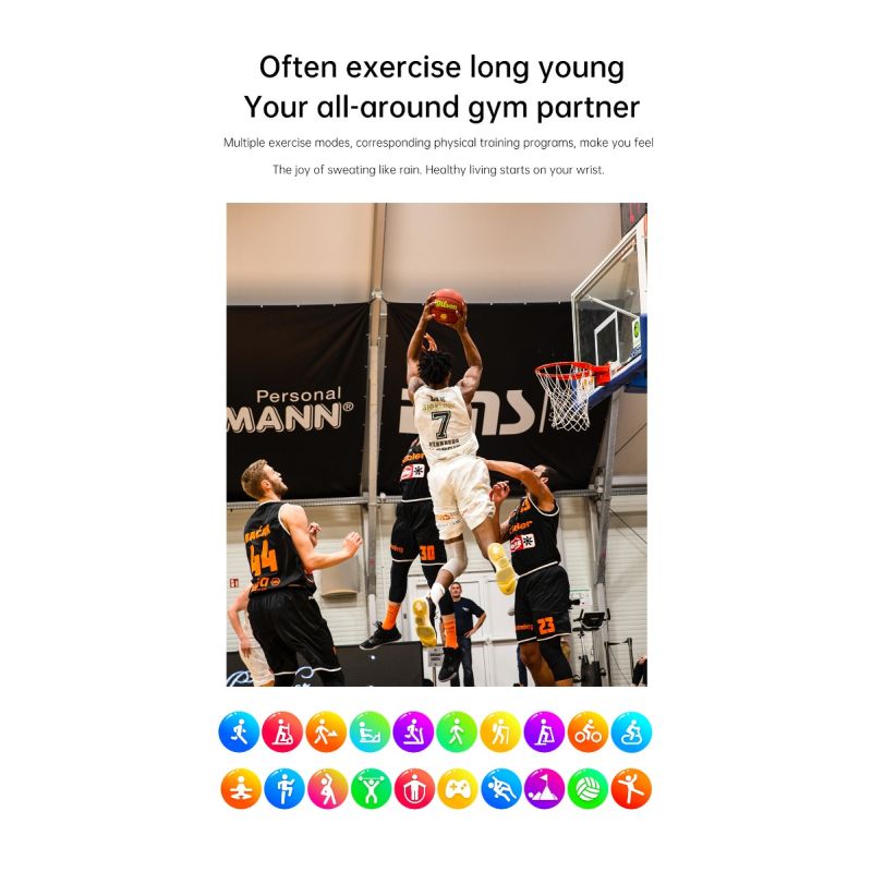 Smartklokke ET540 m/EKG, Blodsukker, Blodtrykk, Blodoksygen, Hjertefrekvens & Fitness Tracker for Kvinner