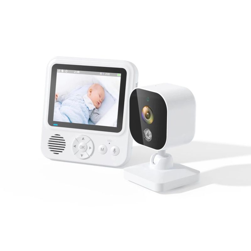 AMB900 2,8 tommers video babymonitor 720P babykamera med 4X zoom IPS-skjerm nattsyn og toveis intercom