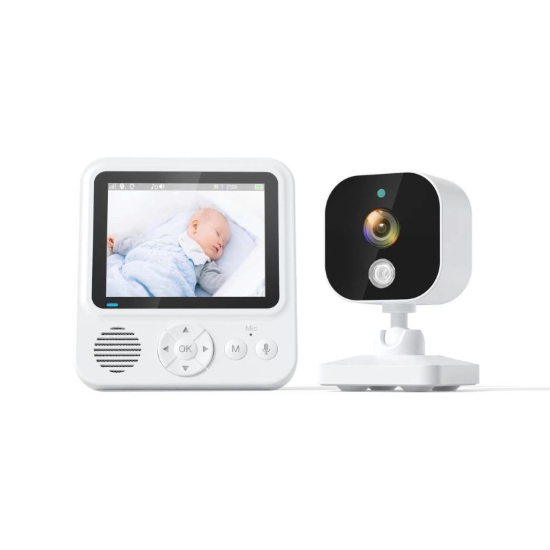 AMB900 2,8 tommers video babymonitor 720P babykamera med 4X zoom IPS-skjerm nattsyn og toveis intercom