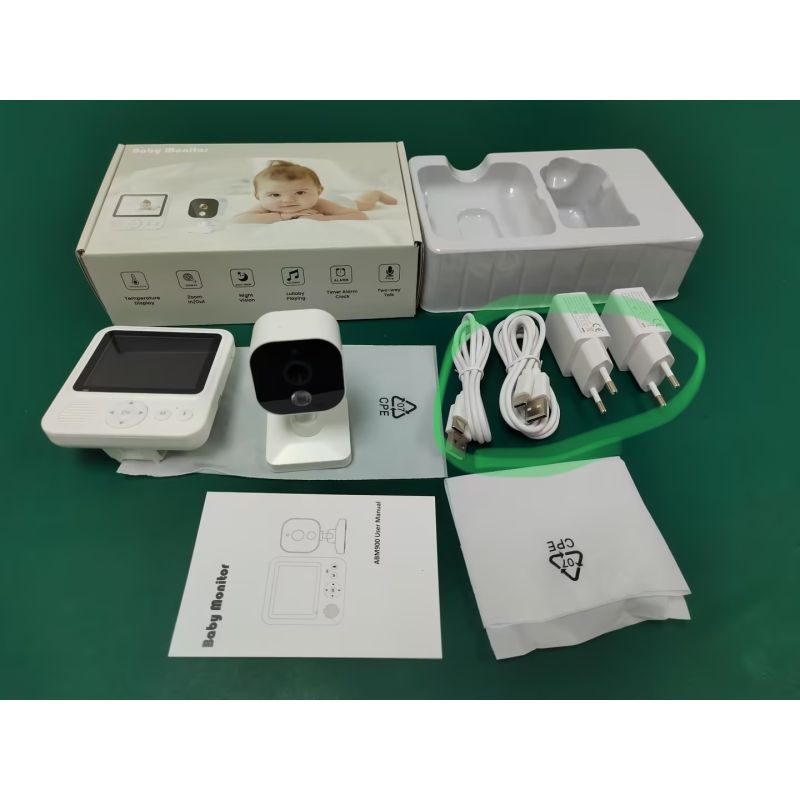 AMB900 2,8 tommers video babymonitor 720P babykamera med 4X zoom IPS-skjerm nattsyn og toveis intercom