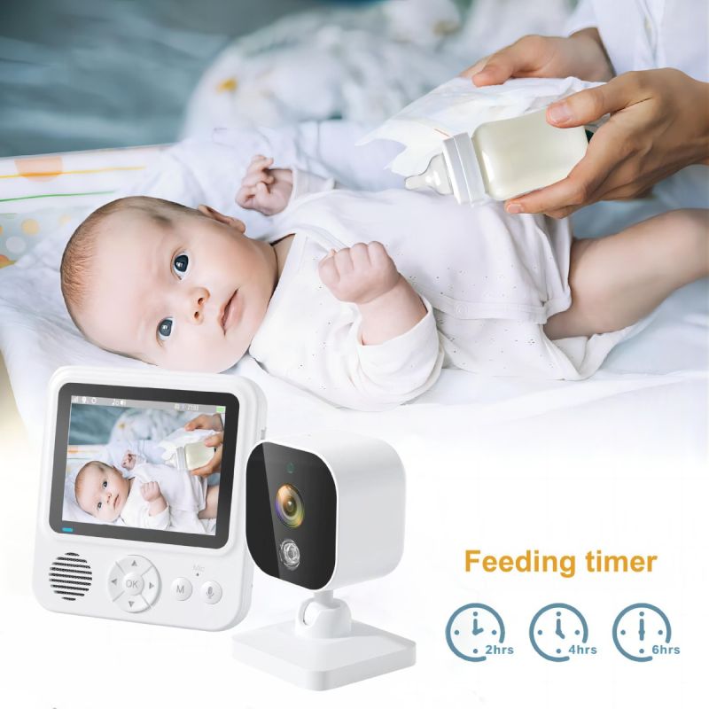 AMB900 2,8 tommers video babymonitor 720P babykamera med 4X zoom IPS-skjerm nattsyn og toveis intercom