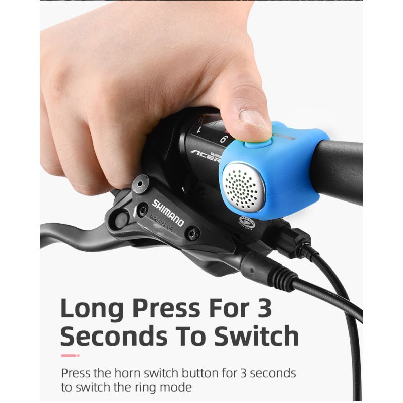 ROCKBROS Elektrisk Sykkelklokke 110 dB Horn Regntett Sykkeltilbehør for Sikkerhet MTB Bysykling Utendørs