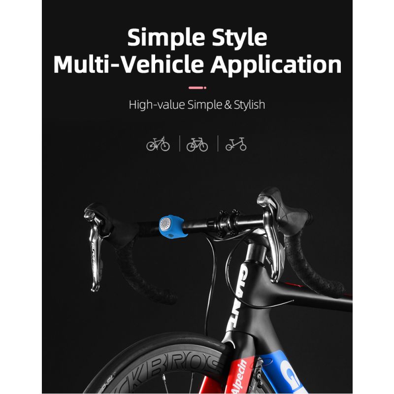 ROCKBROS Elektrisk Sykkelklokke 110 dB Horn Regntett Sykkeltilbehør for Sikkerhet MTB Bysykling Utendørs