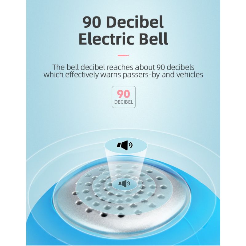 ROCKBROS Elektrisk Sykkelklokke 110 dB Horn Regntett Sykkeltilbehør for Sikkerhet MTB Bysykling Utendørs