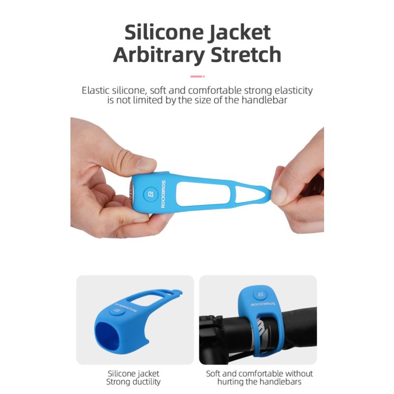 ROCKBROS Elektrisk Sykkelklokke 110 dB Horn Regntett Sykkeltilbehør for Sikkerhet MTB Bysykling Utendørs