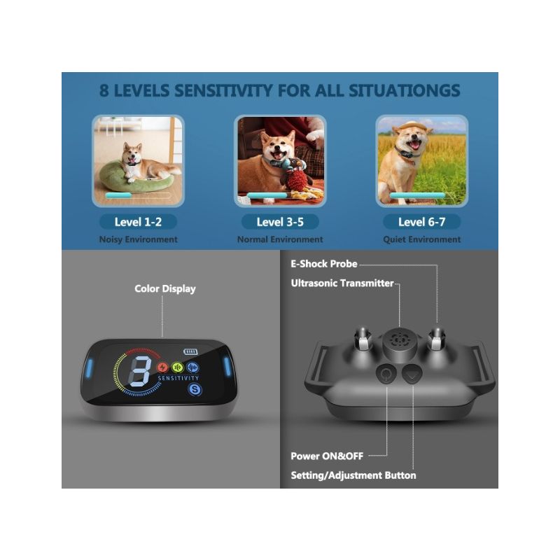 Ultrasonisk Hundetreningshalsband med Anti Bjeffeteknologi Skånsom Bjeffedemper for Hundens Velvære