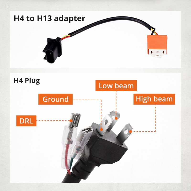 CO LIGHT 7 Tommers LED-frontlykter for Jeep Wrangler Lada Niva 4x4 med Gult og Hvitt engleøye for Bedre Synlighet