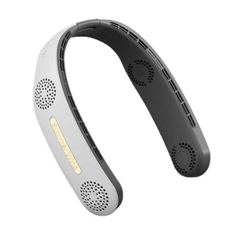 Bærbar elektrisk nakkefan trådløs mini vifte bladløs og støyfri perfekt for utendørs sport og handsfree kjøling