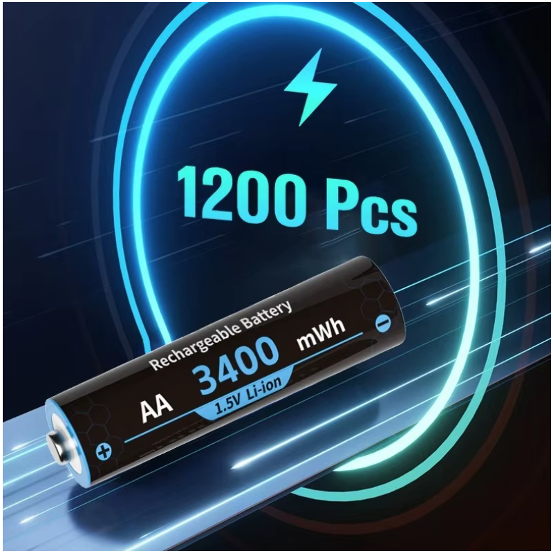 Oppladbare AA-batterier: 8-pk 1.5V 3000mWh Lithium ion AA med ladeboks | Langvarige Høykapasitets Pilas Recargables for Spillkontroller, Spar Penger