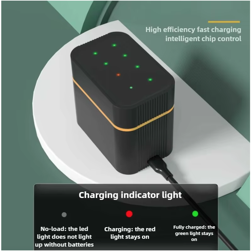 Oppladbare AA-batterier: 8-pk 1.5V 3000mWh Lithium ion AA med ladeboks | Langvarige Høykapasitets Pilas Recargables for Spillkontroller, Spar Penger