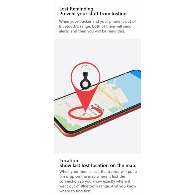 Mini GPS Tracker Bluetooth 4.0 Smart Locator Anti-Lost Lettvekt Kompakt Design Sanntids Posisjon iSearching App