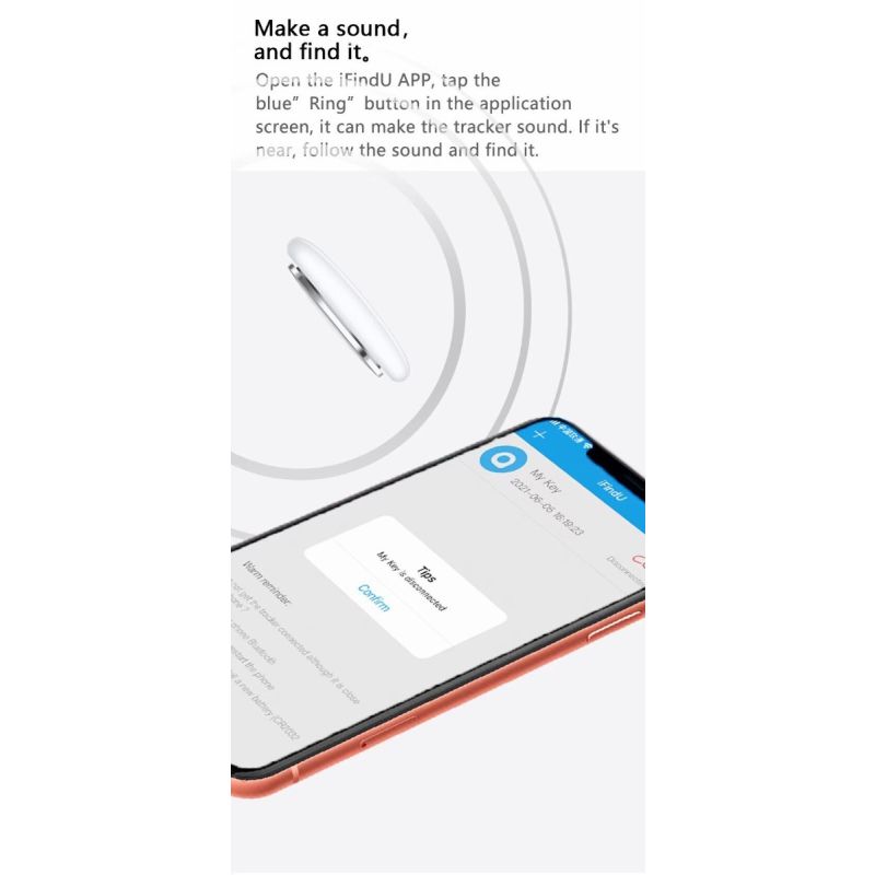 Mini GPS Tracker Bluetooth 4.0 Smart Locator Anti-Lost Lettvekt Kompakt Design Sanntids Posisjon iSearching App