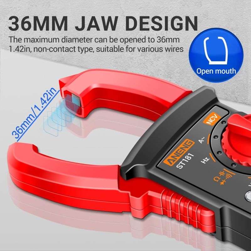 ANENG ST180 Digitalt Tangmeter Multimeter | Nøyaktig AC Strøm, Spenning, NCV, Baklys | Elektrikerverktøy