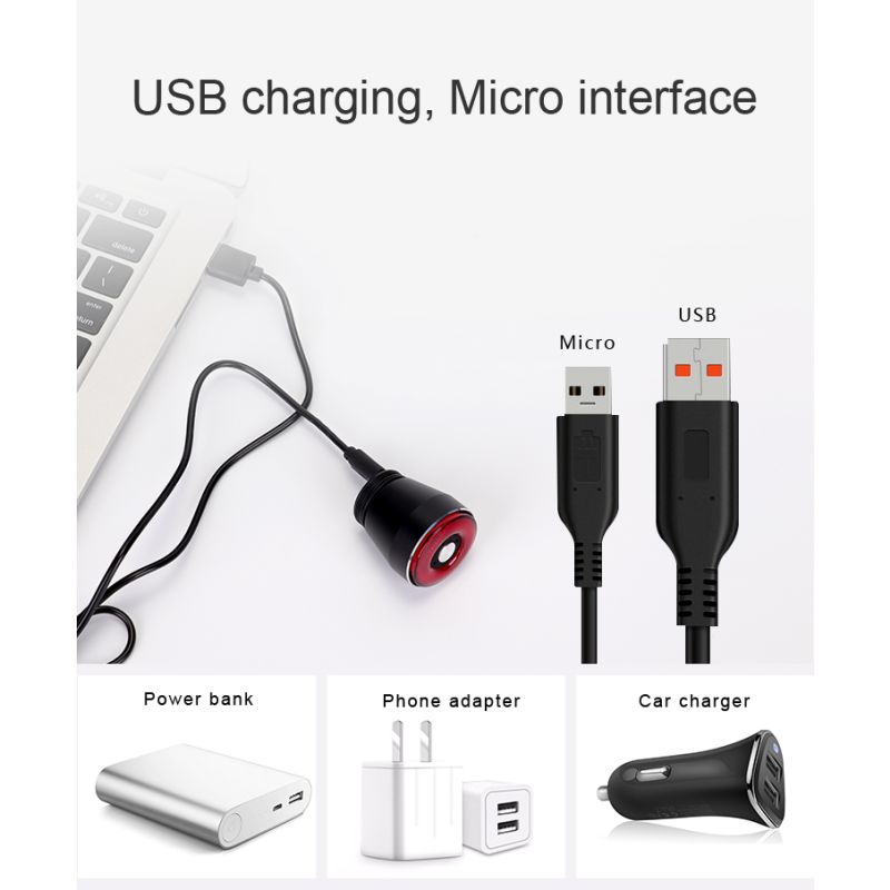 Opplev økt sikkerhet med ANTUSI Q5 Smart Sykkel Baklykt Auto Start/Stopp IPx6 Vanntett LED Sykkelutstyr