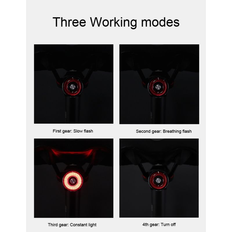 Opplev økt sikkerhet med ANTUSI Q5 Smart Sykkel Baklykt Auto Start/Stopp IPx6 Vanntett LED Sykkelutstyr