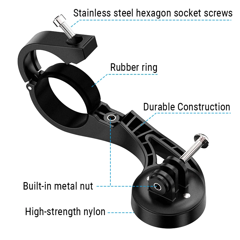 TOWILD AS90 Sykkelstyreforlenger | Allsidig lysfeste & computerholder | Garmin-kompatibel