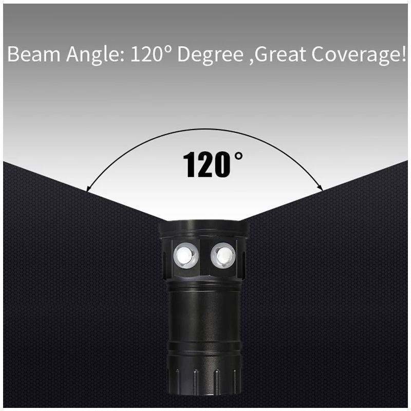 B11 Rød Blå Hvit LED Lommelykt for Fotografering 80M Dykkelys Utvidet Batterilevetid for Scuba Dykking