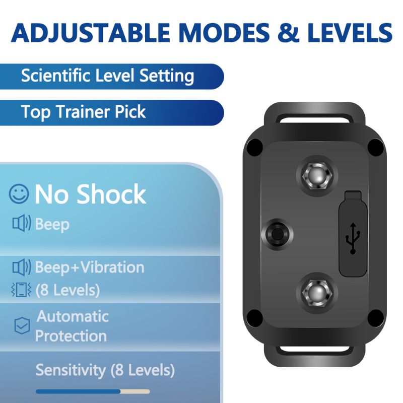 PuPoPan smart automatisk anti bjeffehalsbånd vanntett og oppladbar for effektiv og human bjeffekontroll