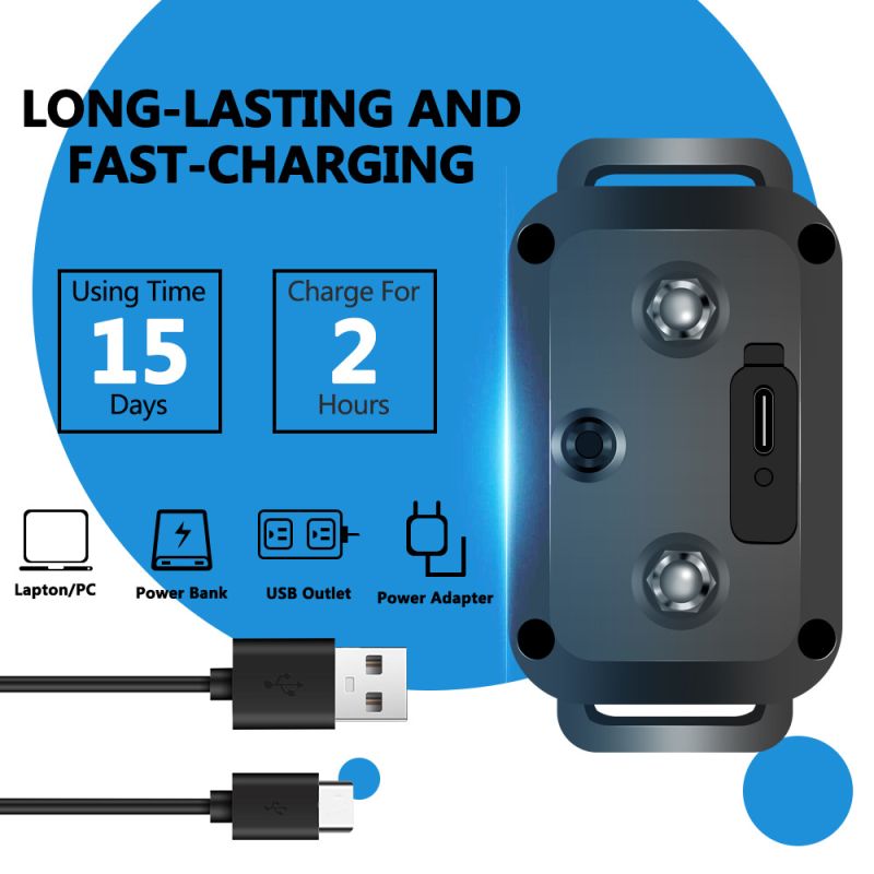 PuPoPan smart automatisk anti bjeffehalsbånd vanntett og oppladbar for effektiv og human bjeffekontroll