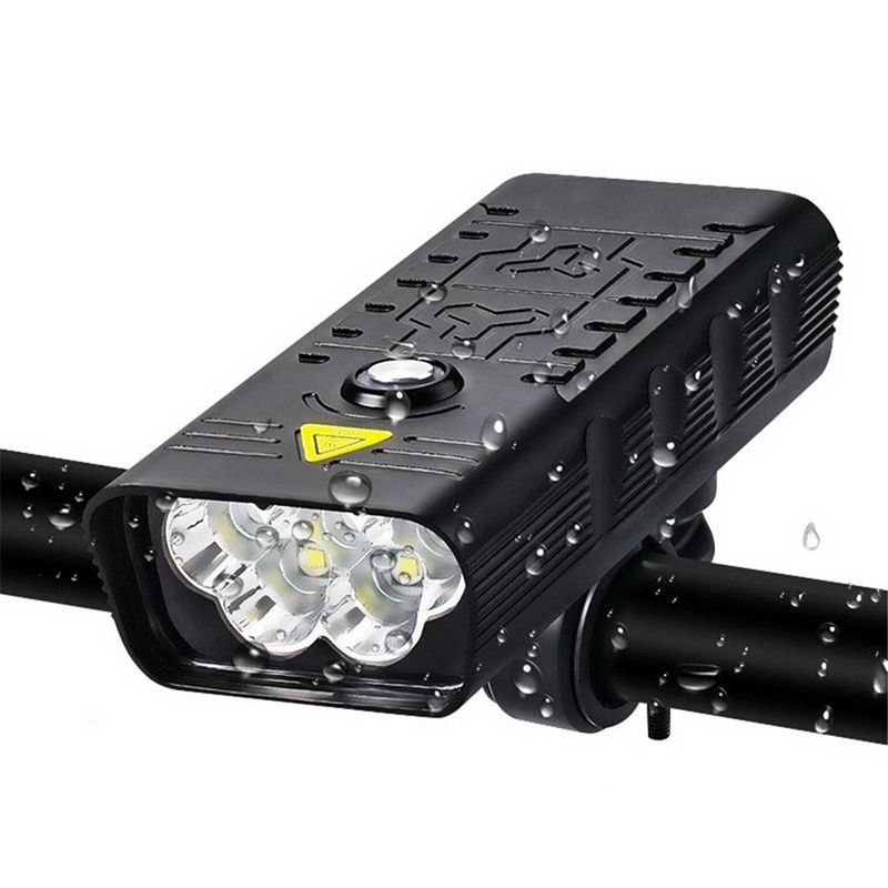 Oppdag TK5 Sykkelfrontlys med 5x T6 LED pærer 5000 lumen USB oppladbart sykkelutstyr for nattsykling