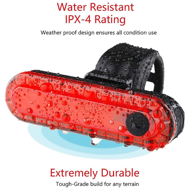 Sykkelbaklykt USB Oppladbar Rød Ultra Bright værbestandig LED for høy synlighet og sikkerhet Sykkeltilbehør